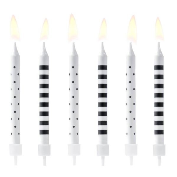 Candles - Dots and Stripes - Black and White